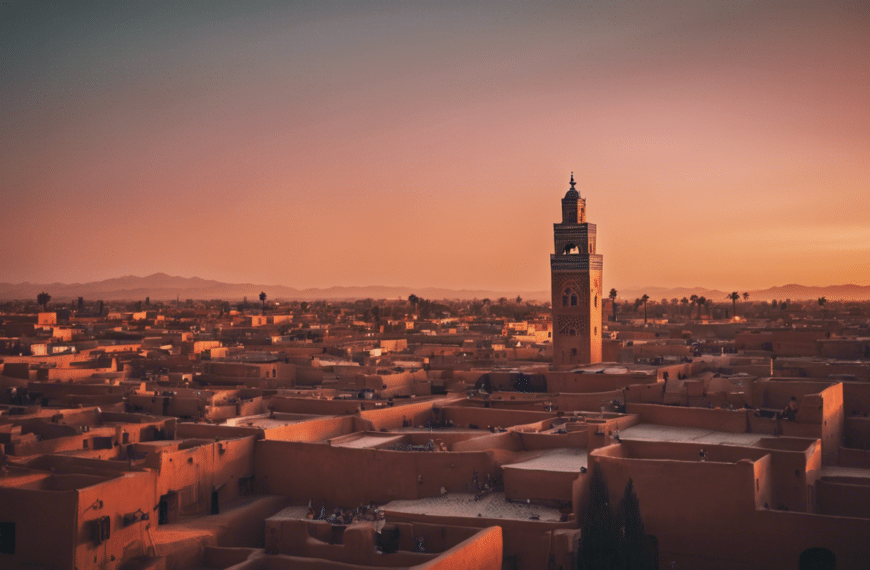 immerse yourself in the breathtaking sunsets of marrakech and discover the magic of this enchanting city. plan your trip today to experience the splendor of the moroccan skyline.