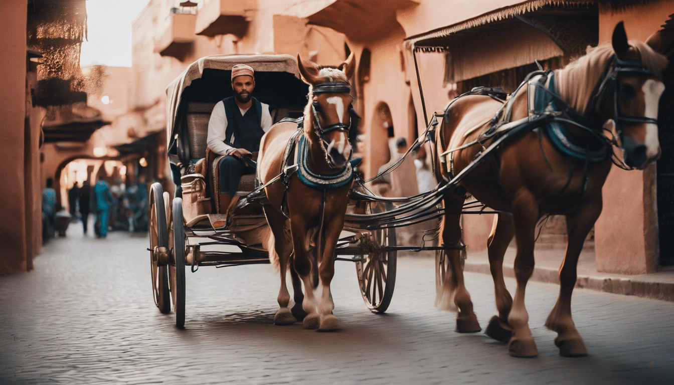 experience the magic of marrakech with horse-drawn carriage rides, the best way to explore the city's enchanting streets, gardens, and historical sites.