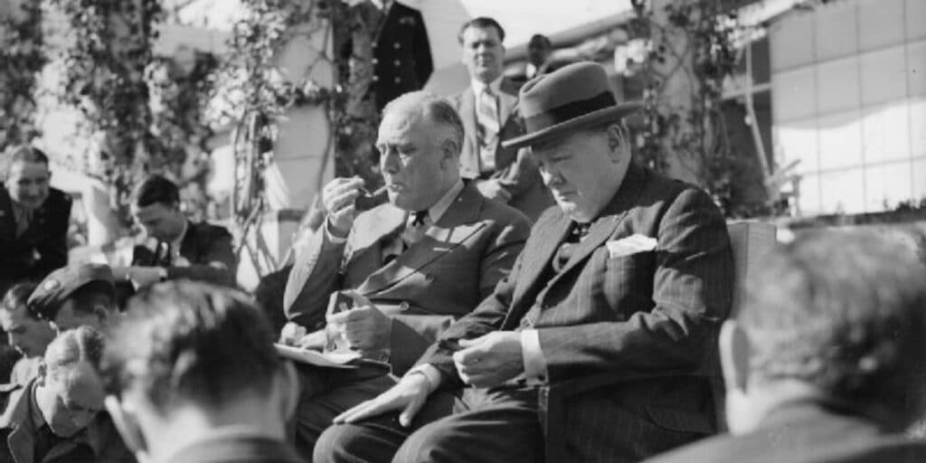 Churchill and Roosevelt in Marrakech World World II