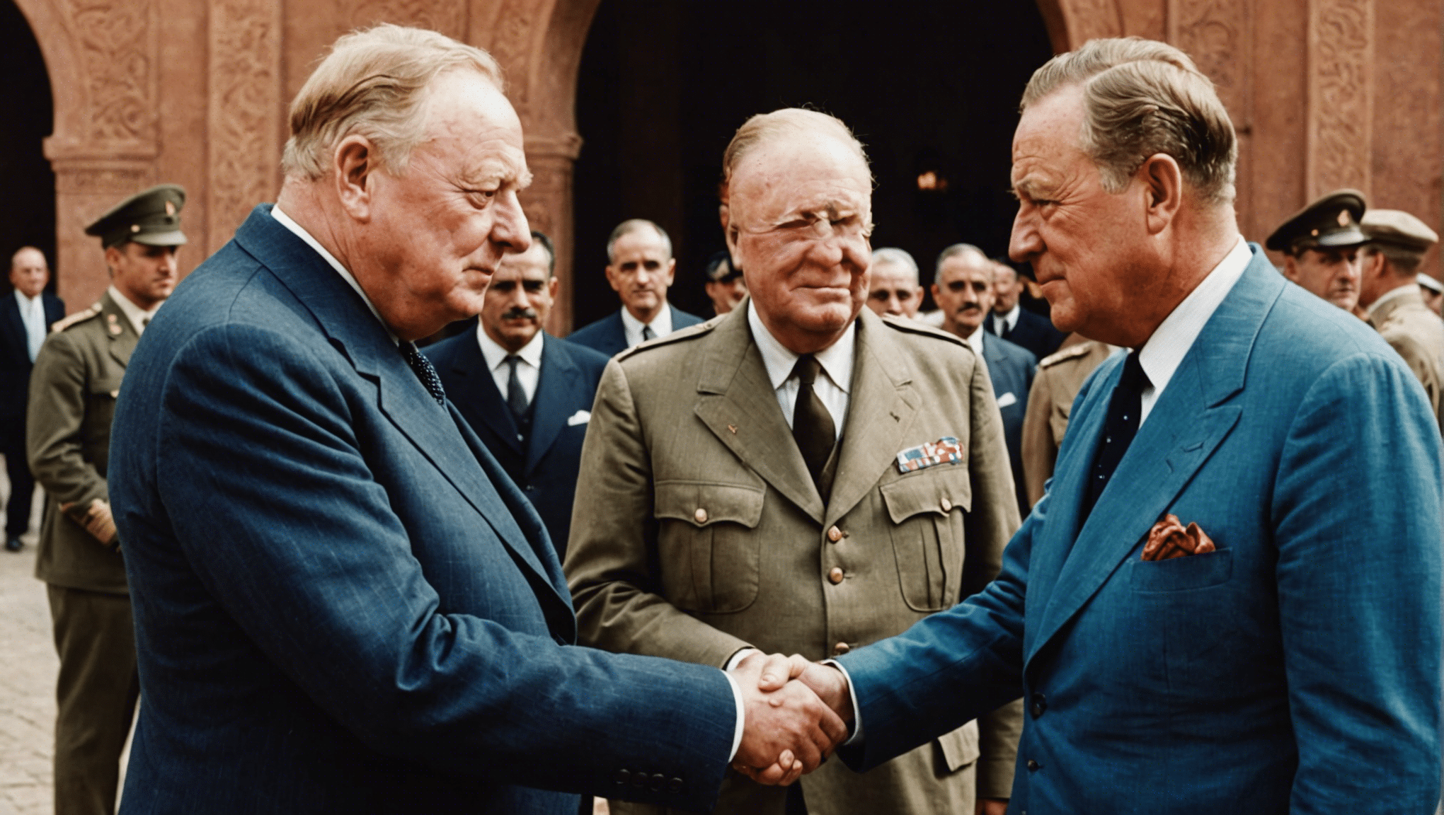 Churchill et Roosevelt se sont rencontrés pendant la Seconde Guerre mondiale à Marrakech, un moment emblématique de l'histoire qui a façonné le cours de la guerre et du monde. découvrez cette rencontre historique et sa signification.