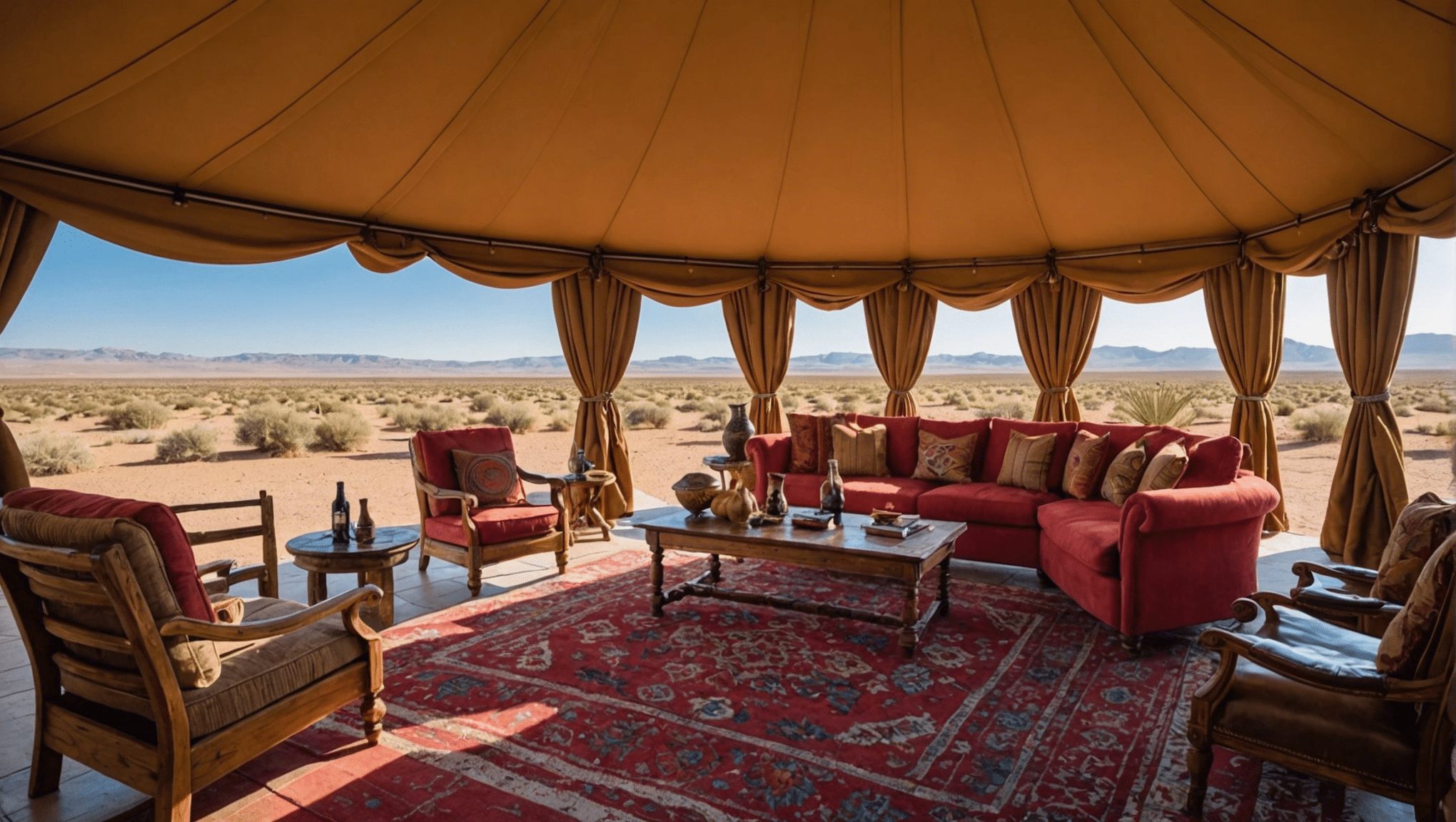 scopri l'epitome del lusso nei campi nel deserto di Agafay, la tendenza più alla moda vicino alla città rossa. immergiti in un'esperienza indimenticabile.