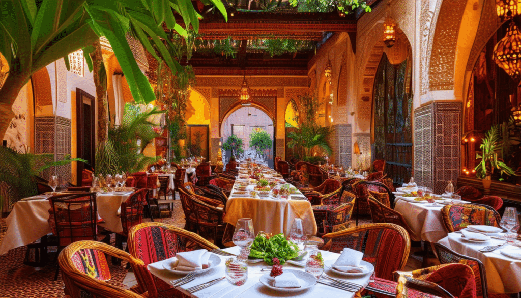 experience indulgent luxury dining at marrakech's gourmet restaurants, where culinary excellence meets opulence.