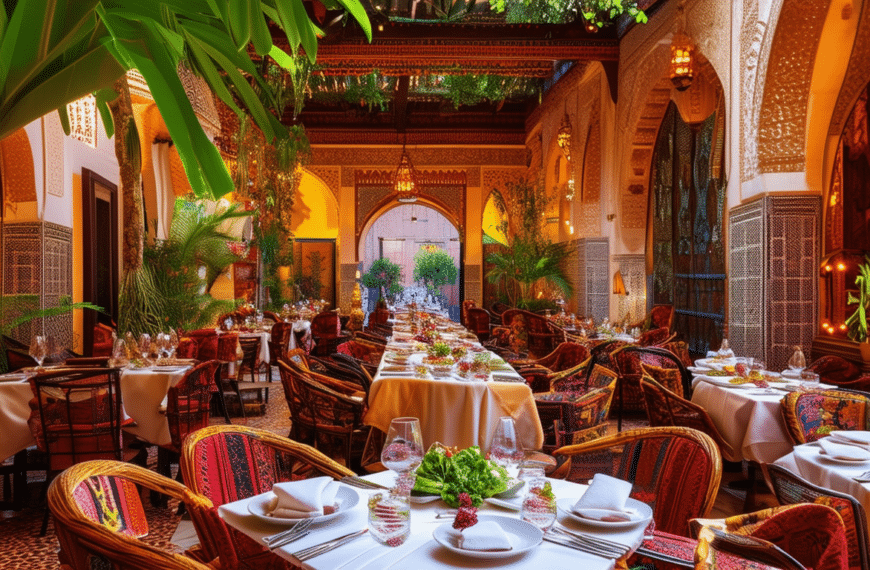 experience indulgent luxury dining at marrakech's gourmet restaurants, where culinary excellence meets opulence.