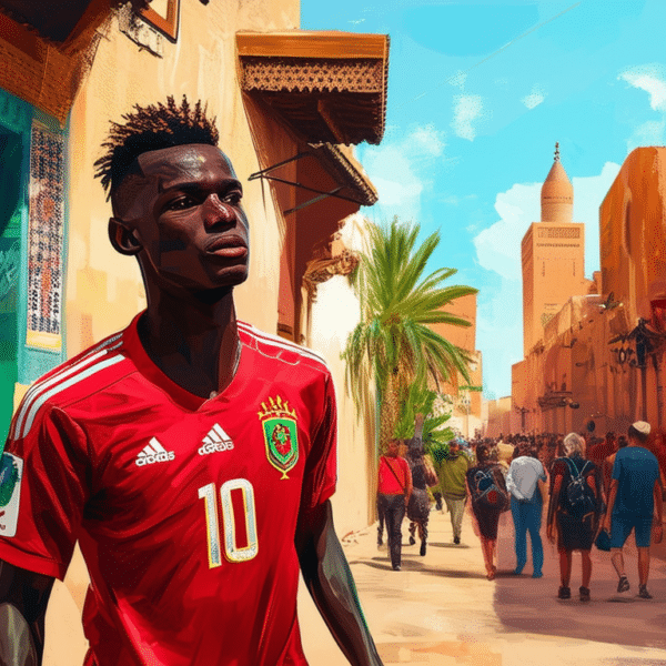 vinicius spotted in marrakech wearing the morocco jersey, sparking excitement and speculation among fans and media.